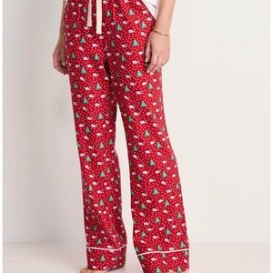 Vineyard Vines Festive Red Flannel Pajama Pants with Tree Design